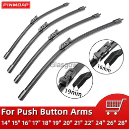 Windshield Wipers Car Wiper For Push Buttom B2 B5 Windshield Wiper Blades Universal Soft Rubber Frameless Bracketless 26" 24" 22" 21" 18" 16" 14" x0901