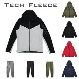 Tech Fleeces Full Zip Kalın Tasarımcılar Pantolon Tracksuists Mens Hoodies Set Ceketler Fitness Eğitim Spor Alanı Pamuk Hoody254r