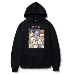 Herrtröjor tröjor fairy tail natsu anime karaktär anpassad japansk manga höst fleece bekväm streetwear casual män kvinnor 230831