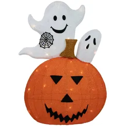 27 5 decorazioni di Halloween con Jack-O-Lantern e fantasmi illuminati a batteria