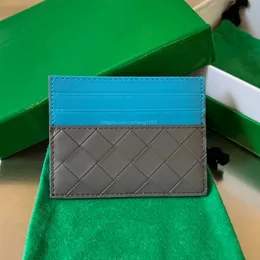 10A Replicación de nivel superior Cartera de diseñador de BV Portatarjetas de lujo 10 cm Carteras de tejido de piel de vaca Monedero de cuero genuino Tarjeta de crédito envío gratis VV014