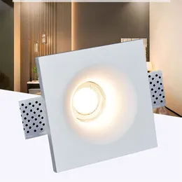 Gips i nedslag 7W Infälld LED -fyrkantig Rund GU10 LED Gips Takhål Lätt anti -bländtaklampa i vardagsrummet