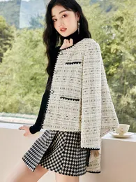 DHgate.com:Elegant Womens Tweed Jacket - Chic French Style