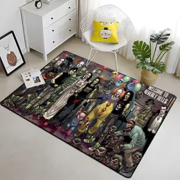 Halloween Horror Movie Character Carpet Halloween/Easter Doormat Chair Cushion Room Decor Scary Carpets för utomhus HKD230901