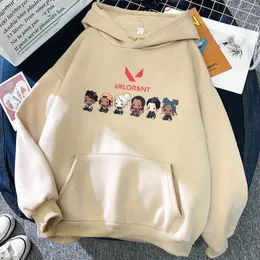 Мужские толстовины Valorant Anime 2d Print Cotton Hoodie повседневная негабаритная пуловерная уличная одежда