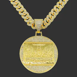 Anhänger Halsketten Volle Bohren Letzte Abendmahl Halskette männer Schmuck Iced Out Cuban Link Mode Hip Hop Kette 230511