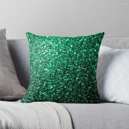 Cuscino verde smeraldo finto glitter scintillanti federa decorativa per divano S