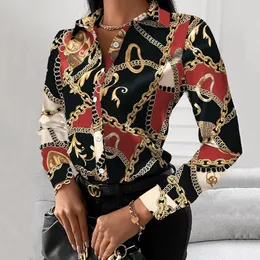 Women Blouses Shirts Temperament Print Shirt Tops Long Sleeve Slim Fit Shirt Free Ship