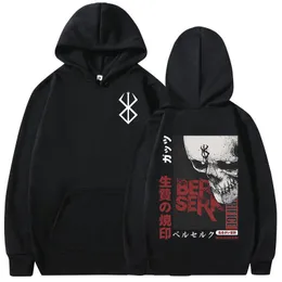 Erkek Hoodies Sweatshirts Anime Berserk bağırsakları grafik baskı kapüşonlu kılıç ustası Casca Marka Zodd Vintage Sıradan Büyük Boy Külle 230831