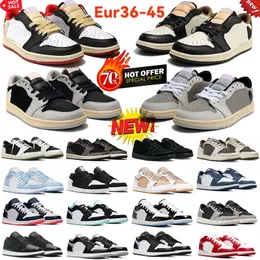 New Hot Sale Jumpman 1 Low Basketball Shoes 1s Olive Sneakers Reverse Mocha Black Phantom Shadow TS Toe Wolf Grey Vintage Pink Mens Womens Outdoor Sports Trainers