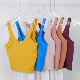 Ll yoga sport underkläder kvinnors u-formade underkläder sport naken u-formad behå skönhet tillbaka bh fitness jogging tank top designer slitage med sportkläder