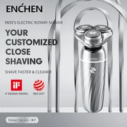 Electric Shavers ENCHEN X7 3D Rotary Razor for Men Beard Trimmer Magnetic Suction Rechargeable Wet Dry Shaver Waterproof IPX7 230831