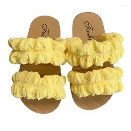 スリッパkruleepo Children Girls Summer Fashion Pu Leather Slippers Shoes Baby Kids Infantil幼児カジュアルレジャードレスサンダル