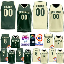 Drucken Australia Basketball World Cup 6 Josh Green Jerseys 2 Matisse Thybulle 26 DUOP REATH Ben Simmons 25 6 Andrew Bogut 8 Matthew Dellavedova Green Beige Team Color