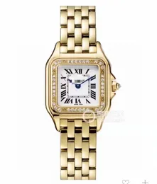 여성 S 시계 고품질 럭셔리 브랜드 클래식 컬러 다이얼 다이아몬드 Panthere Fashion Women Watch Ladies Quartz Wristwatch Female Clock 230714