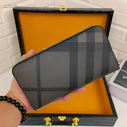 Portafoglio classico di lusso con borsa scozzese di primo strato in pelle di vacchetta Portafoglio porta carte di credito di design con lettera lunga con sacchetto per carte