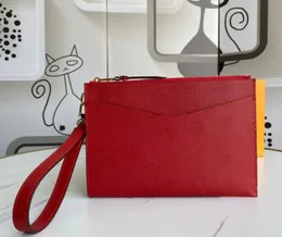 Designer Clutch Bag Emboss Daily Pouch Luxury Purse Men Tygväska Kvinnor Läderplånbok Mynt Purs Long Card Holders Chain Bag med Original Box Dust Bag M62937 M68705