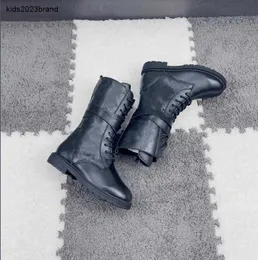 Designer crianças botas longas outono crianças lado zíper sapatos tamanhos 26-35 sapatos de inverno de couro do plutônio para meninas incluindo caixa de sapato de marca