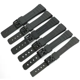 Titta på band 16mm 18mm 20mm Silikonrem för Casio W800H Black Pu Harts Armband SGW400 F91W F84 F105108A158168 AE12001300 230831