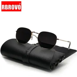 RBROVO METAL VINTAGE POLYGON SUNGLASSES MÄN 2023 Lyxvarumärkesglasögon för män/kvinnor Designer Eyewear Men Oculos de Sol Masculino