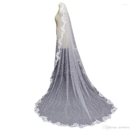 Bridal Veils Wraps With Combs One Layer Lace Edge Appliqued Super Long Length Robe Tail Veil Luxury Amice Custom Made Women