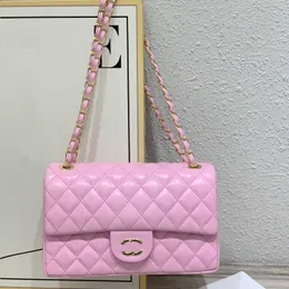 Luksusowe kobiety diamentowe torba na ramię designerka torebka moda klasyczny łańcuch kawioru skórzana podwójna litera torba crossbody torebka wysokiej jakości