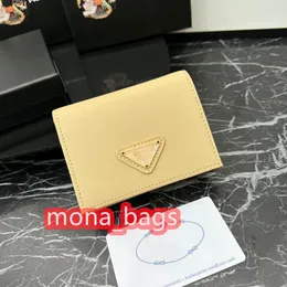 Kvinnliga lyxdesigners korthållare väskor plånböcker fast färg äkta läder damer resor plånböcker mynt handväska mini storlek 8 färger