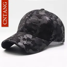 Cntang Leather Suede Pu Camouflage Baseball Cap Men Fashion Spring Hat Hip Hop Unisex Caps調整可能なブランドカジュアルハット272Z