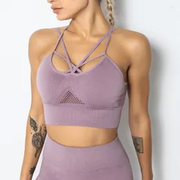 Yoga Outfit Fitness Sport-BH für Frauen gepolstert Push Up Strappy Laufen Gym Training Workout atmungsaktive Unterwäsche Crop Tops