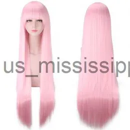 Cosplay Wigs Anime DARLING in the FRANXX 02 Zero Two Cosplay Costume Wigs 100cm Long Pink Synthetic Hair Perucas Wig Cap x0901