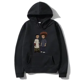 Herrtröjor tröjor boondocks huey och riley tryck hoodie man mode harajuku bomull överdimensionerade män kvinnor personlighet hip hop sweatshirt 230831