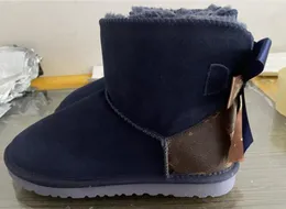 2024 NOWOŚĆ AUS Baby Kids Design L Bow Boots Boys Domies Women Snow Boots Bowknot Keep Thine Oryginalne skórzane owczelne buty Bezpłatne przejście