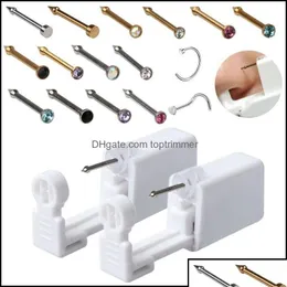 Piercing Kits Tattoos Art Health Beautydisposable Safe Sterile Pierce Unit For Gem Nose Studs Gun Piercer Tool Hine Kit Earring Stud Dhacr