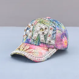 Boll Cap Light Luxury Sequins Cap Outdoor Leisure Beads Baseball Girl Printing Hip Hop Hat Diamond Inlay Shiny 230831