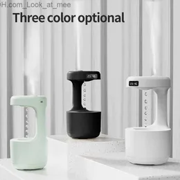 Humidifiers 800ML Anti Gravity USB Air Humidifier Ultrasonic Air Purifier Levitating Water Drops Mist Maker Fogger Perfume LED Display Light Q230901