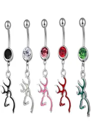 D0067 Browning Deer Belly Butly Button Ring Mix Colours0128684451