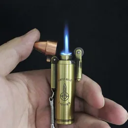 Bullet Torch Turbo Daha Çakmak Metal Butan Puro Çakmak Retro Yok Gaz Yok 1300 C Rüzgar Geçirmez Ibal Sigara Aksesuarları Ibal