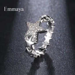 Wedding Rings Emmaya Ingenious Design Round Fivepointed Star Cubic Zircon Charming Ring Three Colors For Women Fahsion Dressup In Party 230831