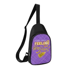 Diy sacos de peito masculinos personalizados sacos de ombro feminino sacos de peito roxo adorável produção de presentes personalizados exclusivos para casais estudantes de viagens ao ar livre 30048