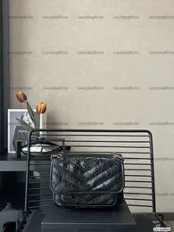 Nowe klasyczne designerskie designerki luksusowa torba komunikatorowa moda YLS Niki Envelope torebka torebka Lady Realne skórzane ramię z srebrnym łańcuchem vintage czarne sprzęgło crossbody