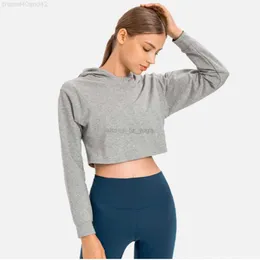 LL yoga Align LL-07 new yoga 7-point low-waisted hooded long-sleeved fitness tight waist sports slim sports top Sportswear Fitness