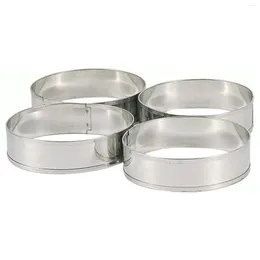 Baking Moulds Stainless Steel Cake Ring Molds Round Tower Tart Crust Silicone Bakeware For Air Fryer Ceramic With Lid