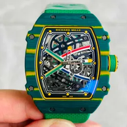 Szwajcarskie Richarmilles Automatyczne zegarki Luksusowe mechaniczne sportowe zegarek Seria RM 6702 Watch NTPT Ultrathin Full Pulllow Automatyczne mechaniczne plecy Tran HB9D