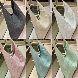 Luksusowe torby designerskie torebki damskie pd moda haftowa torba na ramię trójkątna pusta torba tkana duża pojemność Tote Dame Shopping Beach Bag