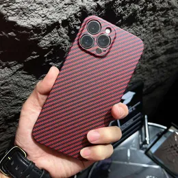 Thin Carbon Fiber Texture Matte Case for iPhone 15 14 13 11 12 Pro XS Max Mini XR 7 8 Plus Shockproof Mobile Hard PC Cover Accessories