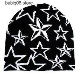 Czapki czapki czapki czapki czapki dzianinowe czapki pullover wełniane czapki gwiazda nadrukowana ciepła kapelusz hip-hopowa czapka street punkowy zimowa czapka y2k gotycka unisex