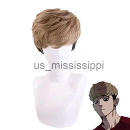 Parrucche Cosplay Anime Killing Stalking SangWoo Parrucca corta Costume cosplay Resistente al calore Capelli sintetici Parrucche moda uomo Protezione parrucca x0901