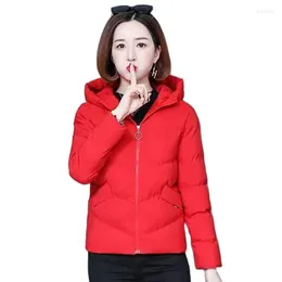 Women's Trench Coats Fashion Down Cotton-padded Jacket 2023 Winter Bread Warm Hooded Short Coat Women'sTide