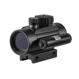 1X40 Red Green Dot Scope Tactical Compact Collimator Reflex Sight with Integrated Red Laser Hunting Optics With 11mm and 20mm Picatinny Mount