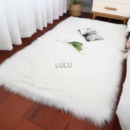 Białe długie włosy dywan sztuczny futra salon puszysty dywanik sypialnia nocna puszysta ciepła poduszka do dekoracji okna wykuszowego mata podłogowa HKD230901